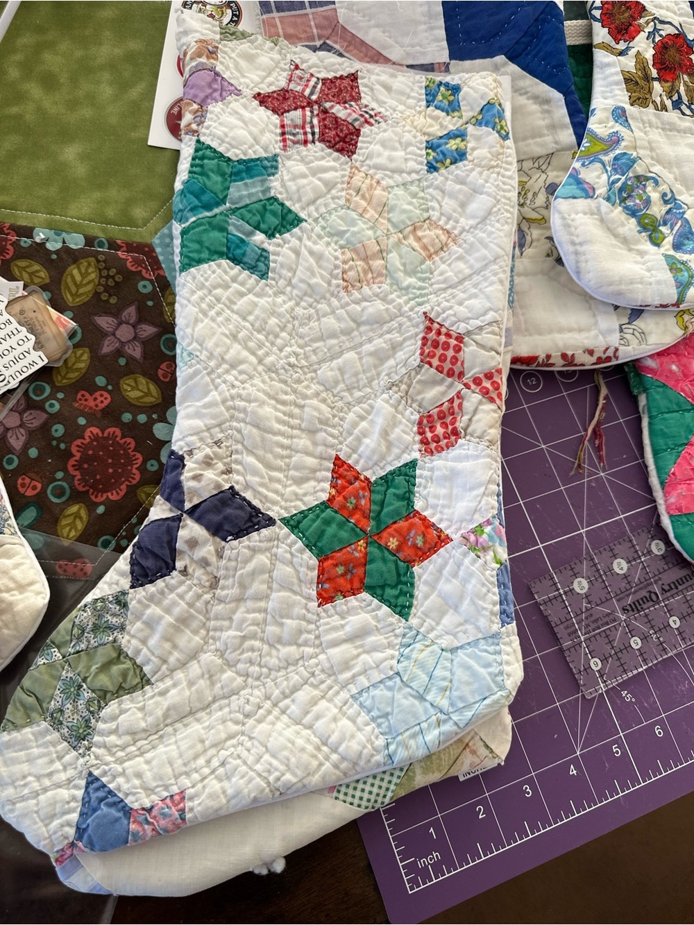 Vintage Quilt Christmas Stockings